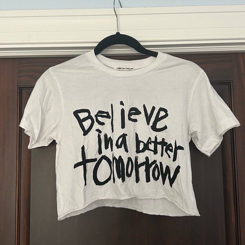Comme des Garcons White Tee with Black Label
